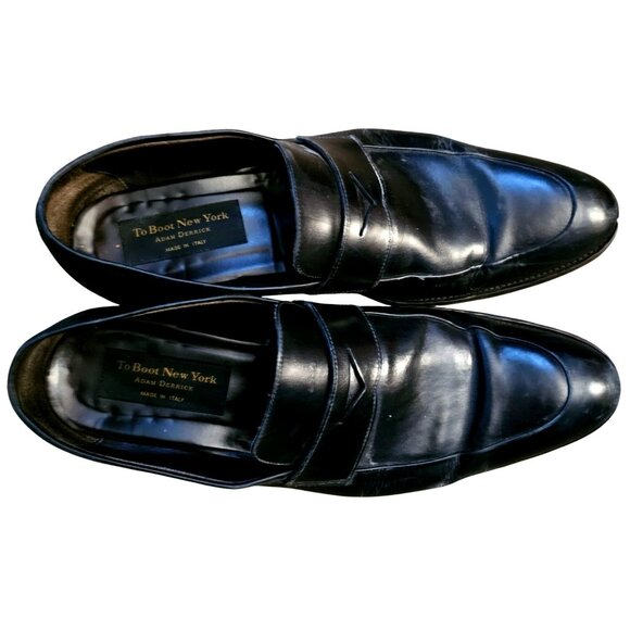To Boot New York Black Leather Loafers By Adam Derrick Size 13 Made In Italy main image 4